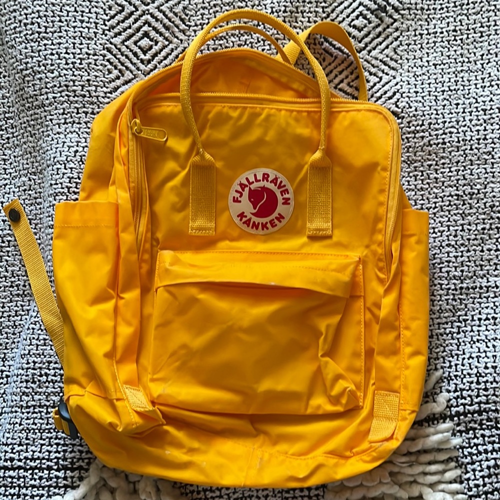 Fjallraven Kanken yellow backpack